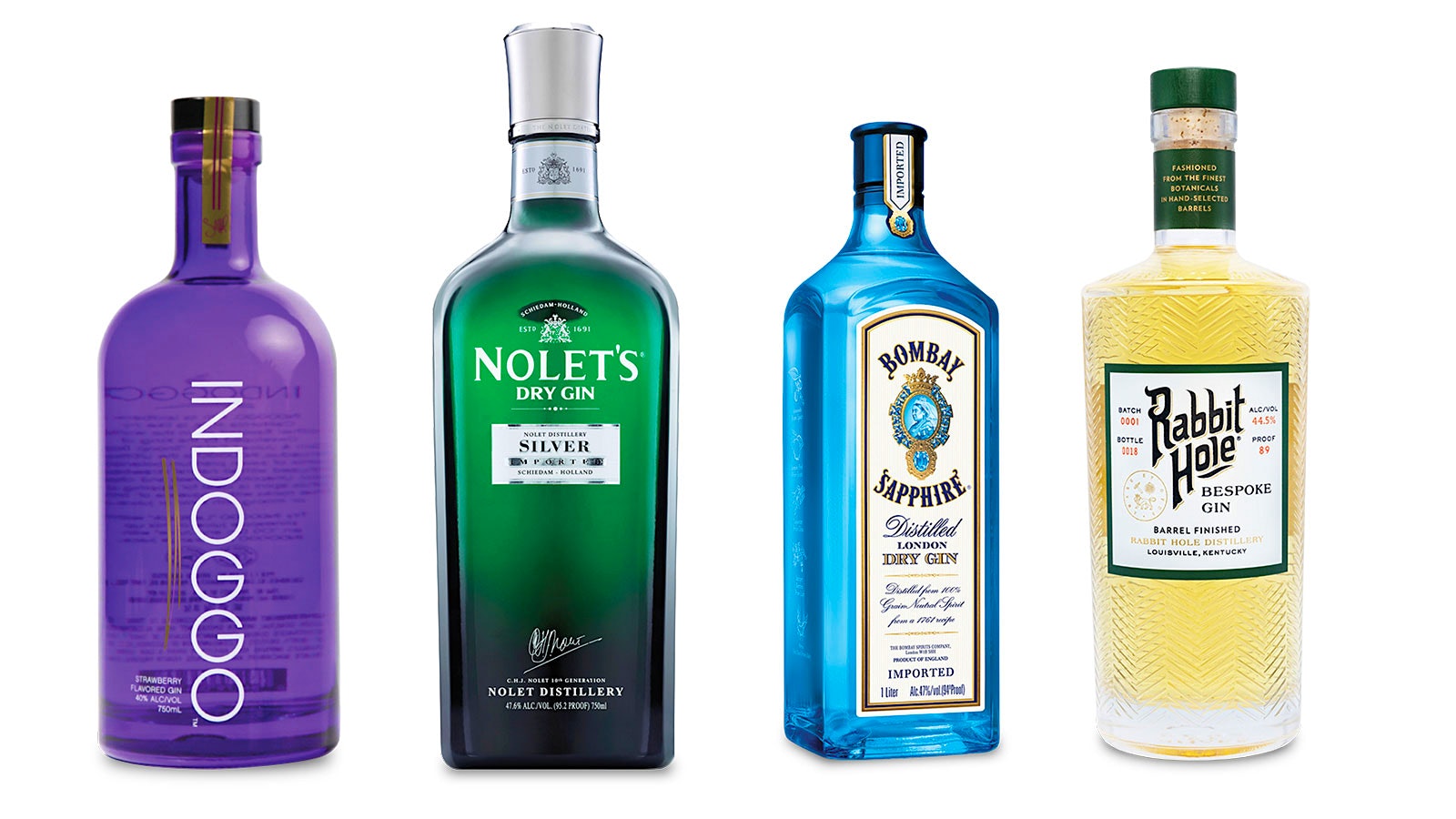 Bottles of gin